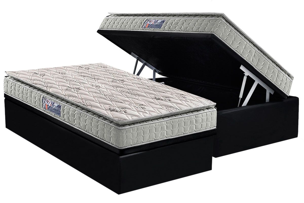 Cama Box Baú CRC +Colchão Espuma D33 Orthosono Anjos