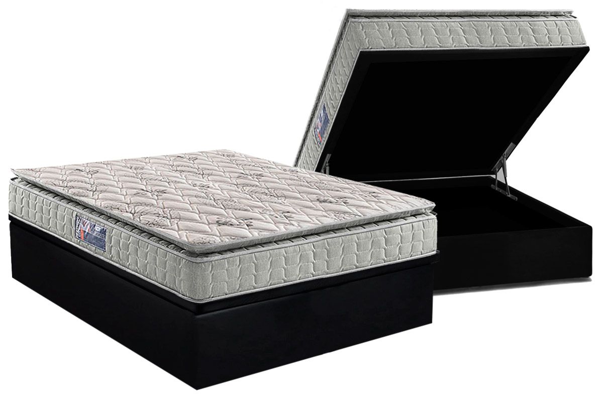 Cama Box Baú CRC +Colchão Espuma D33 Orthosono Anjos