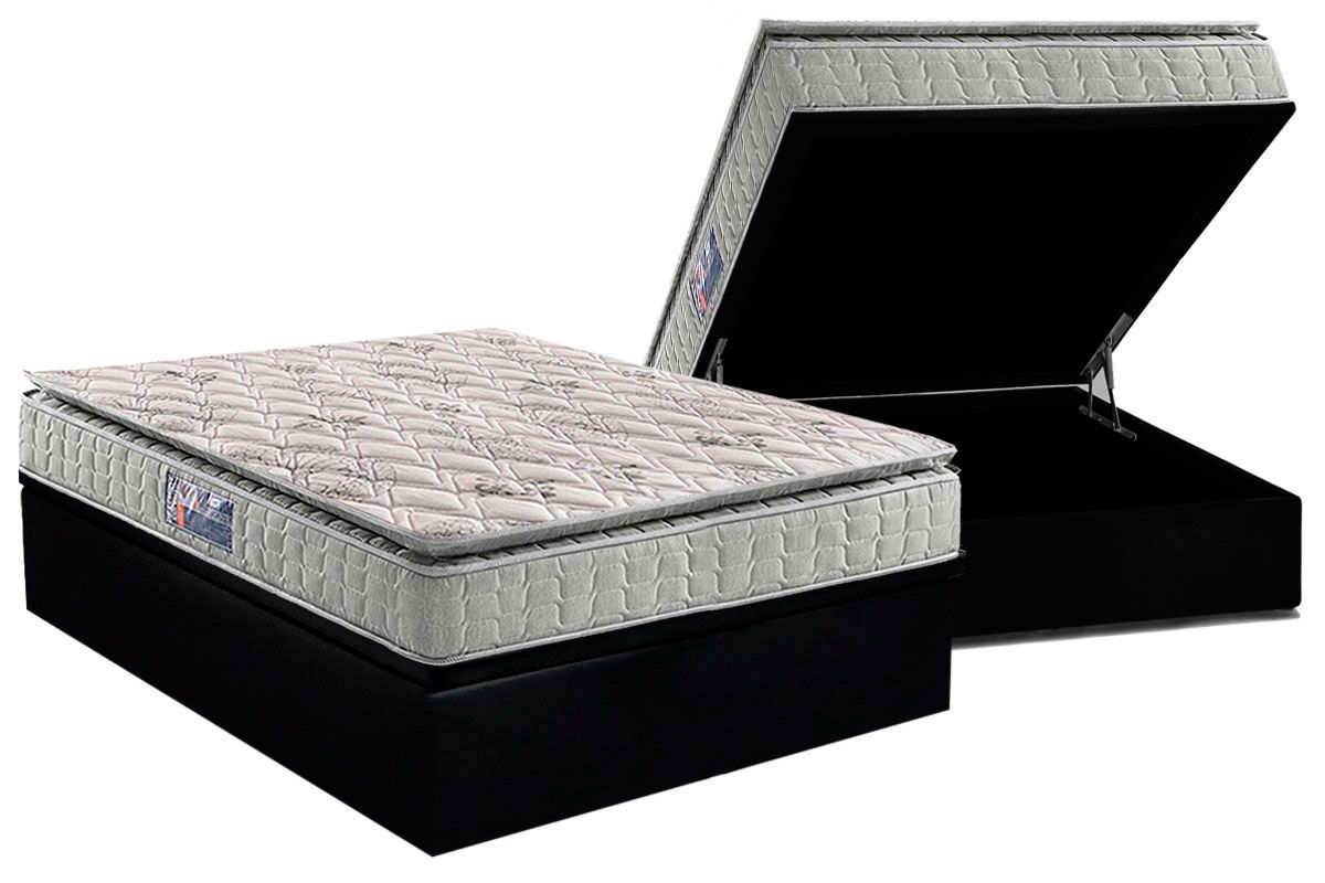 Cama Box Baú CRC +Colchão Espuma D33 Orthosono Anjos