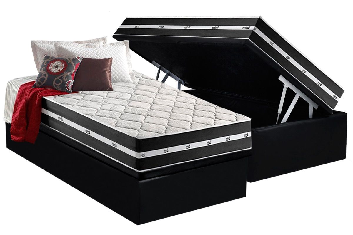 Cama Box Baú CRC +Colchão Molas Classic Anjos