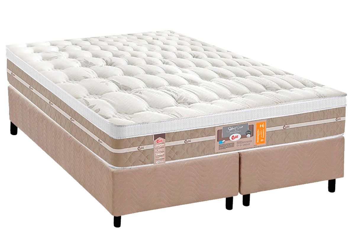 Cama Box CRC +Colchão Molas Silver Star Castor
