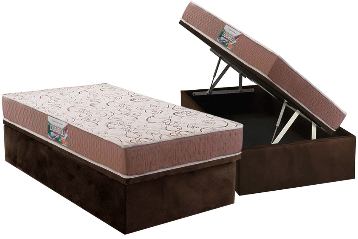 Cama Box Baú CRC +Colchão Ortopédico Durabilli Herval