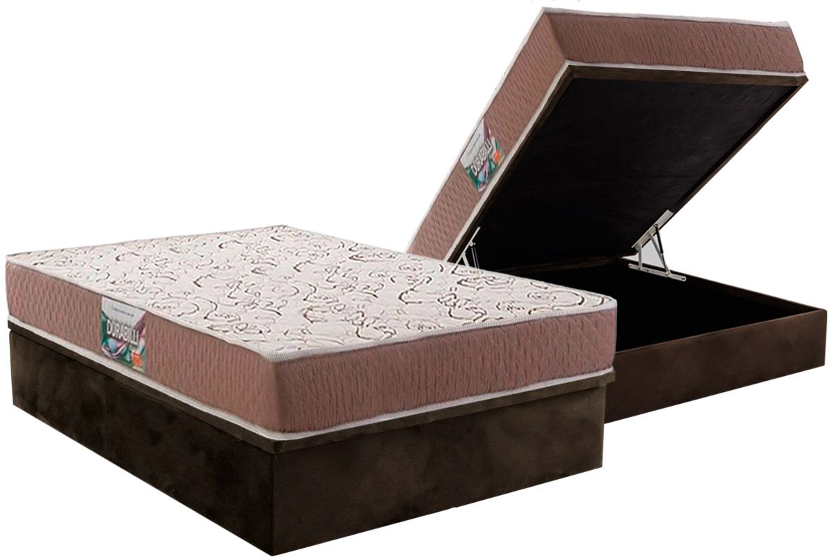 Cama Box Baú CRC +Colchão Ortopédico Durabilli Herval