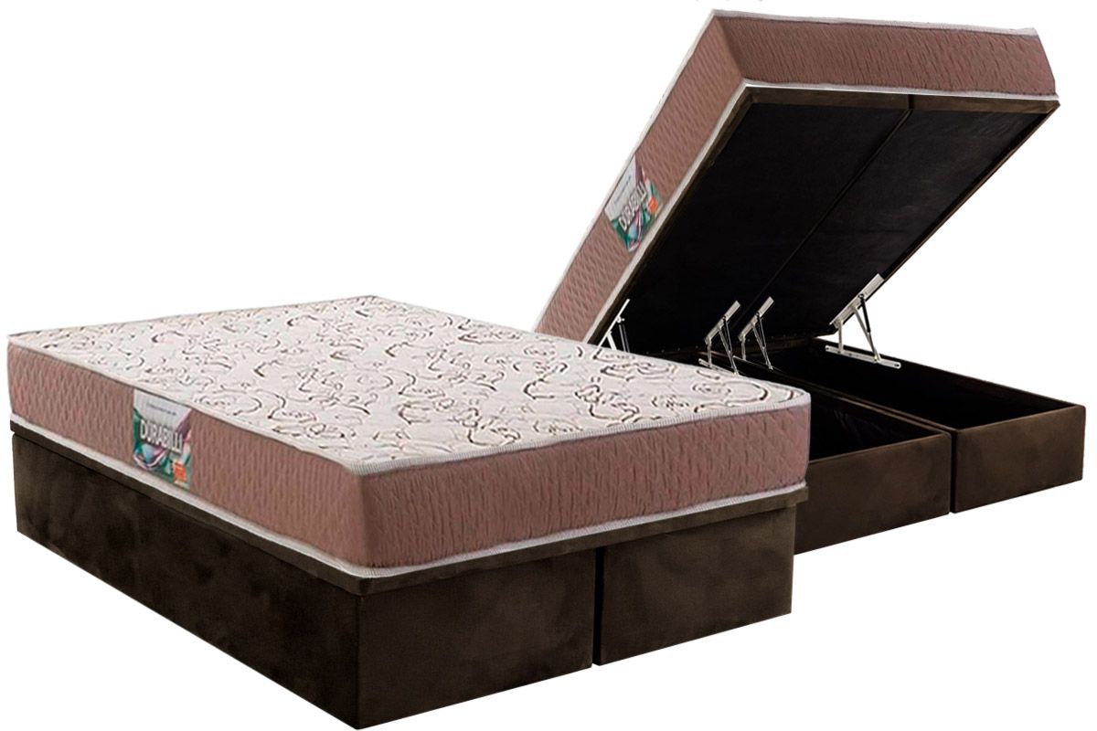 Cama Box Baú CRC +Colchão Ortopédico Durabilli Herval