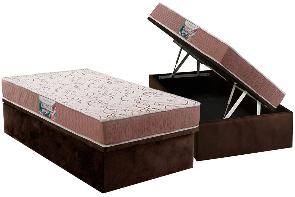 Cama Box Baú CRC +Colchão Ortopédico Durabilli Herval