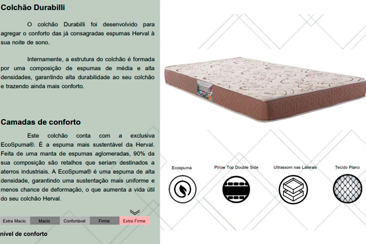 Cama Box CRC +Colchão Ortopédico Durabilli Herval