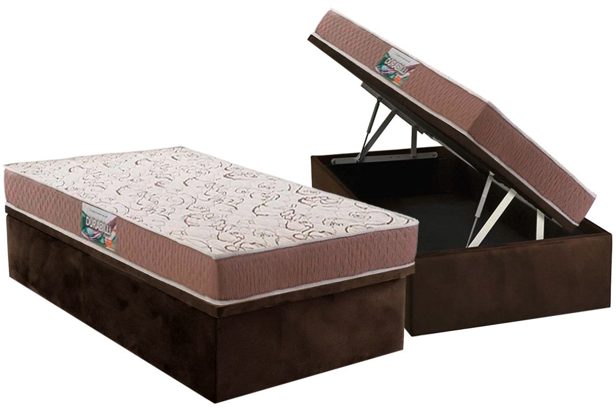 Cama Box Baú CRC +Colchão Ortopédico Durabilli Herval
