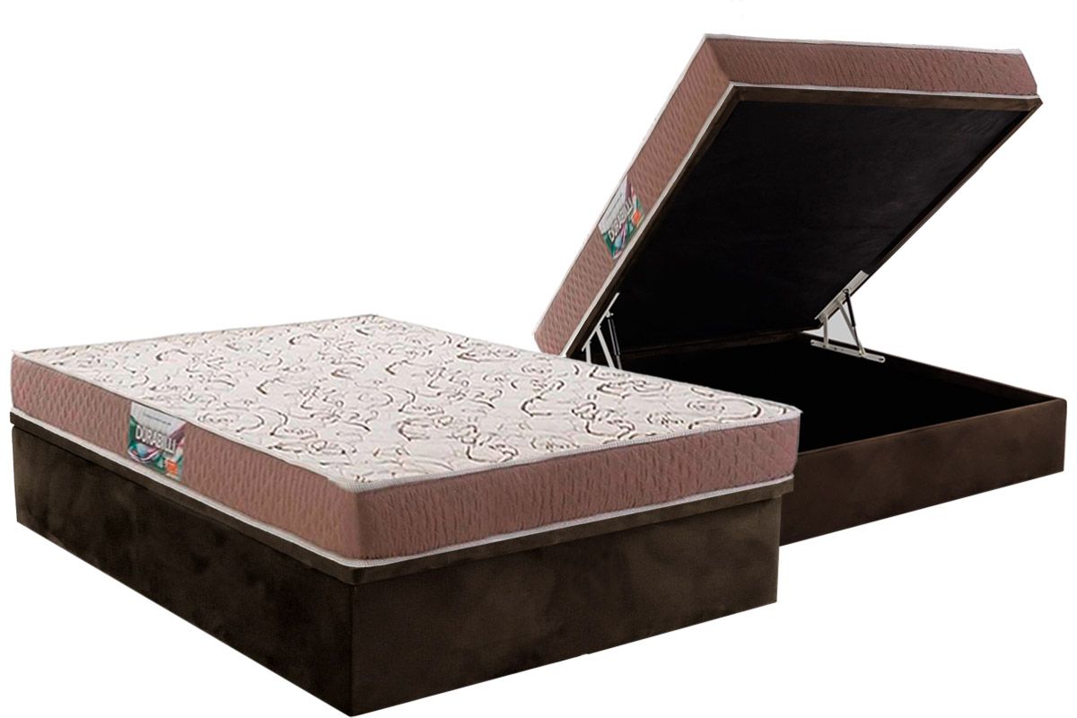 Cama Box Baú CRC +Colchão Ortopédico Durabilli Herval