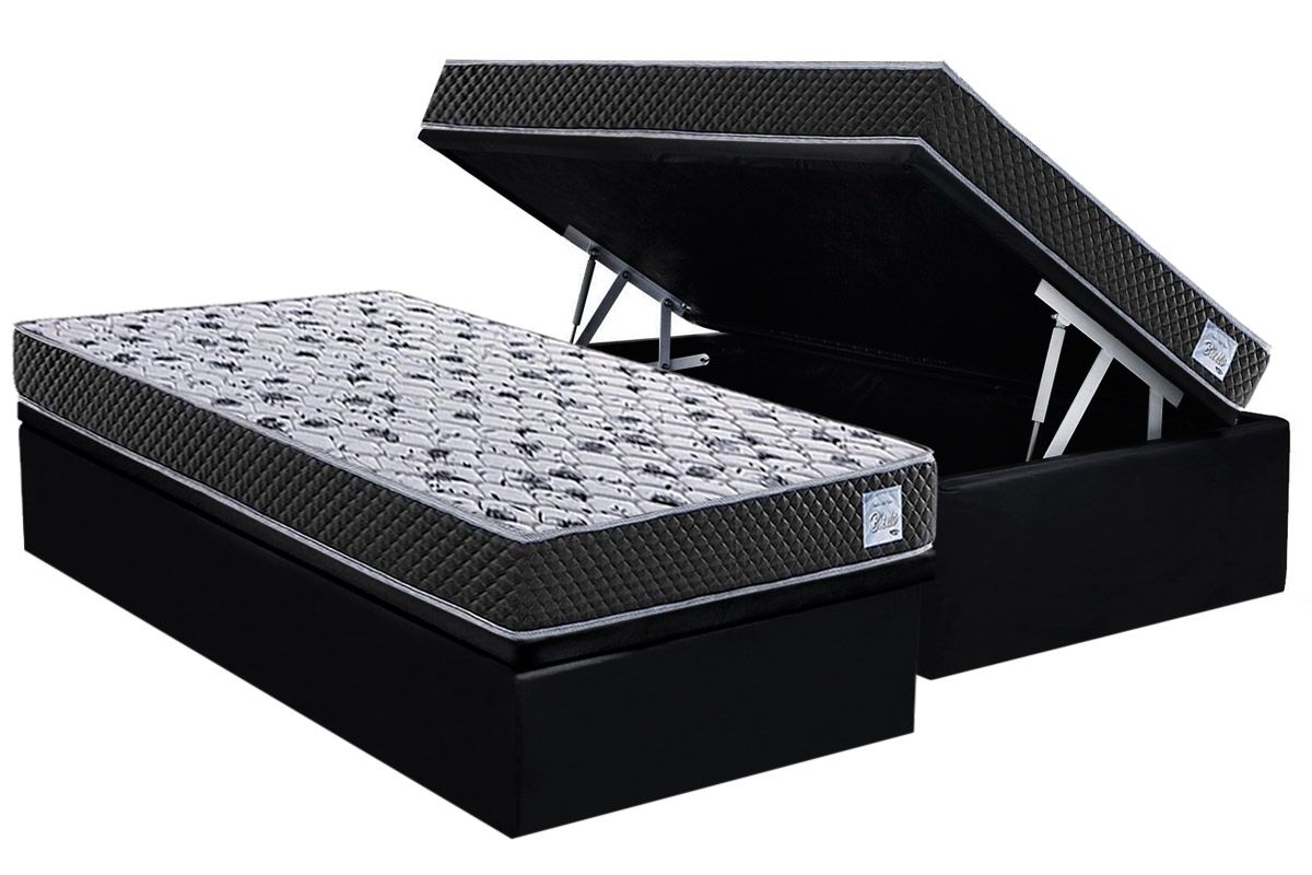 Cama Box Baú CRC +Colchão Ortopédico Biello Herval