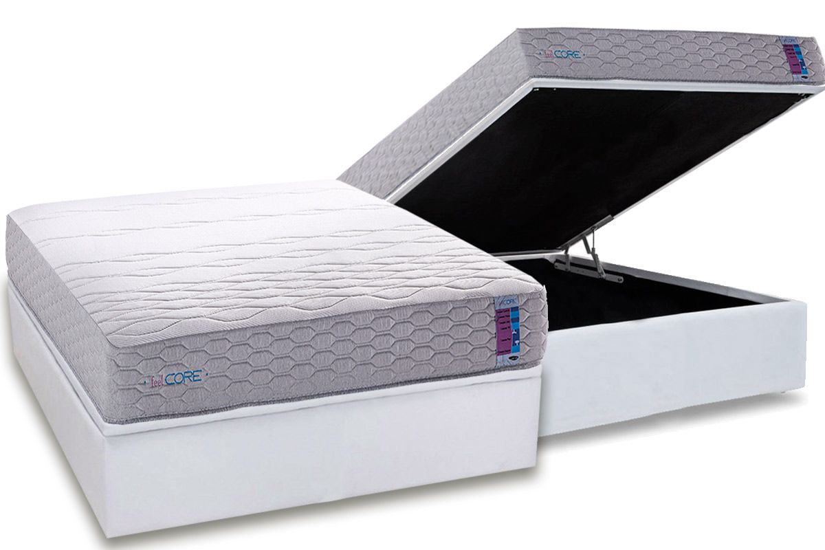 Cama Box Baú CRC +Colchão Feel Core Herval