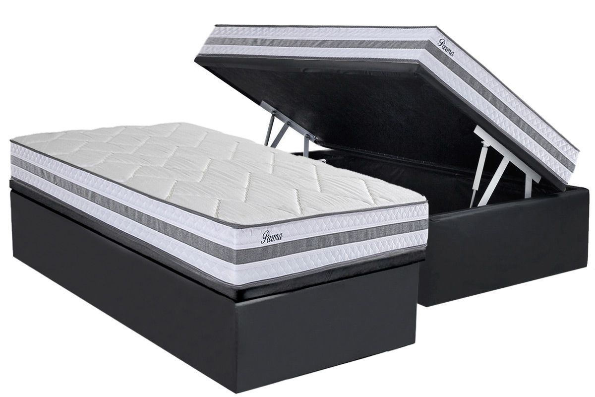 Cama Box Baú CRC +Colchão Molas Parma Herval