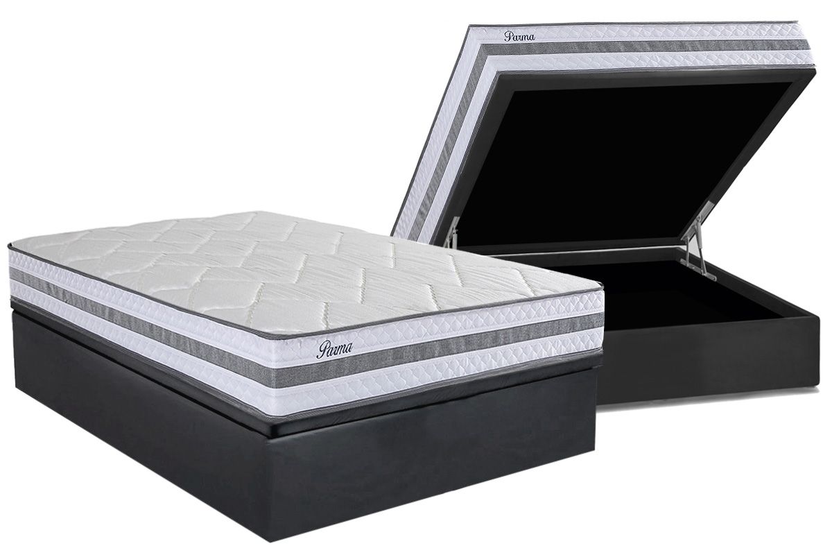 Cama Box Baú CRC +Colchão Molas Parma Herval
