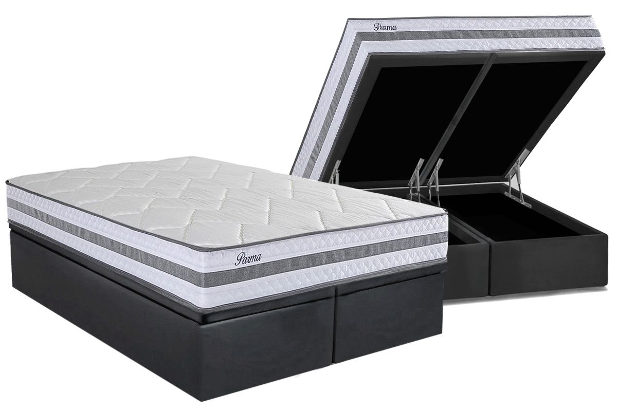 Cama Box Baú CRC +Colchão Molas Parma Herval