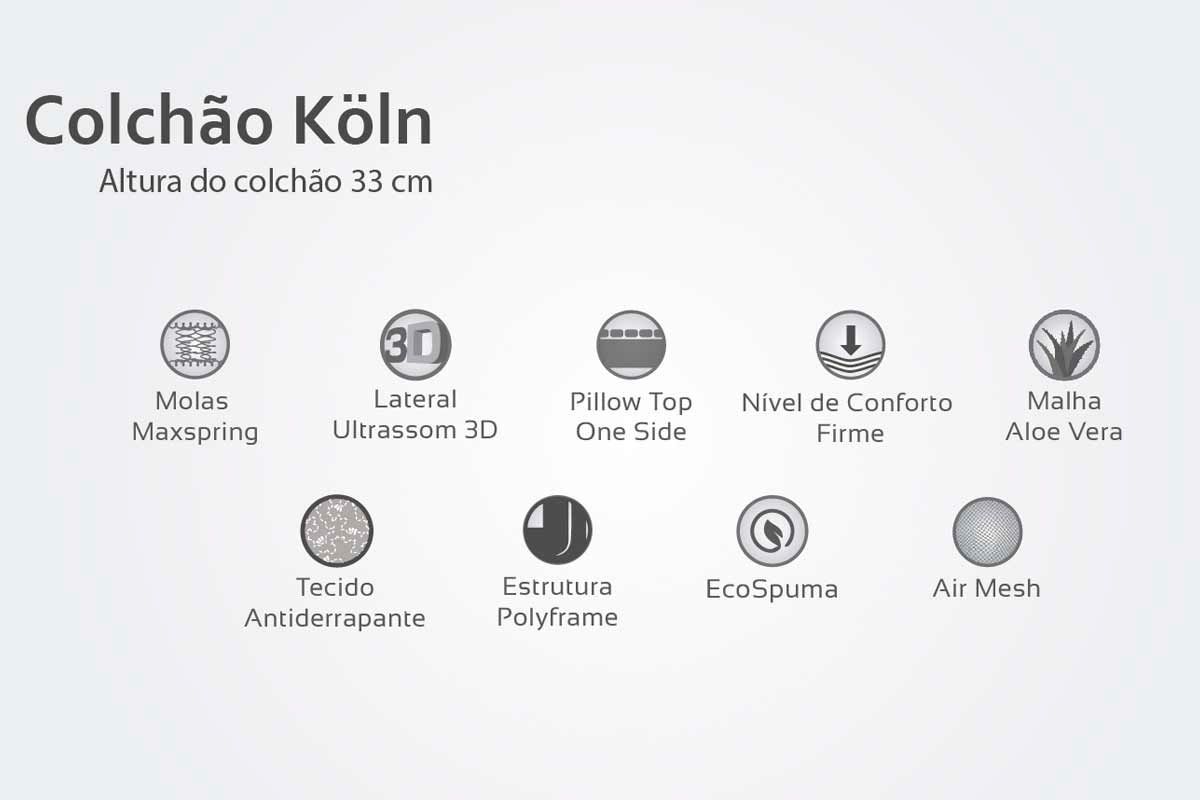 Cama Box CRC +Colchão Molas Koln Herval