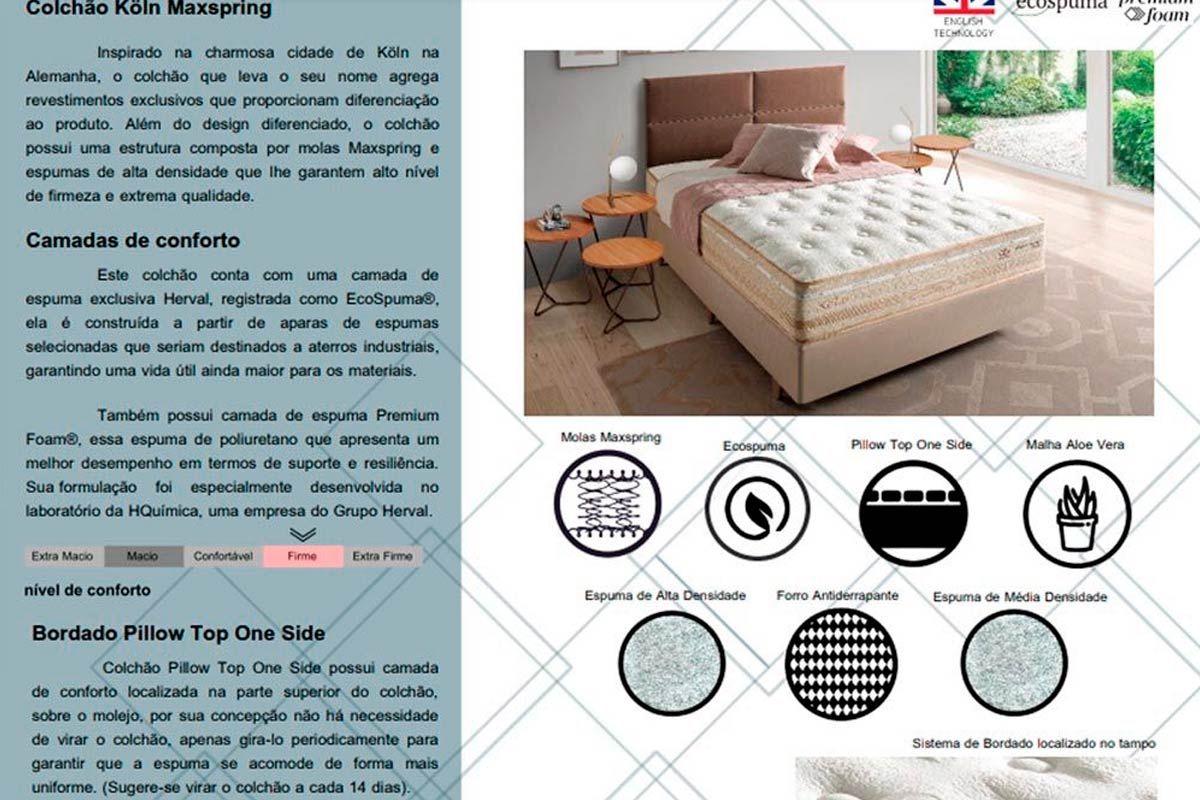 Cama Box CRC +Colchão Molas Koln Herval