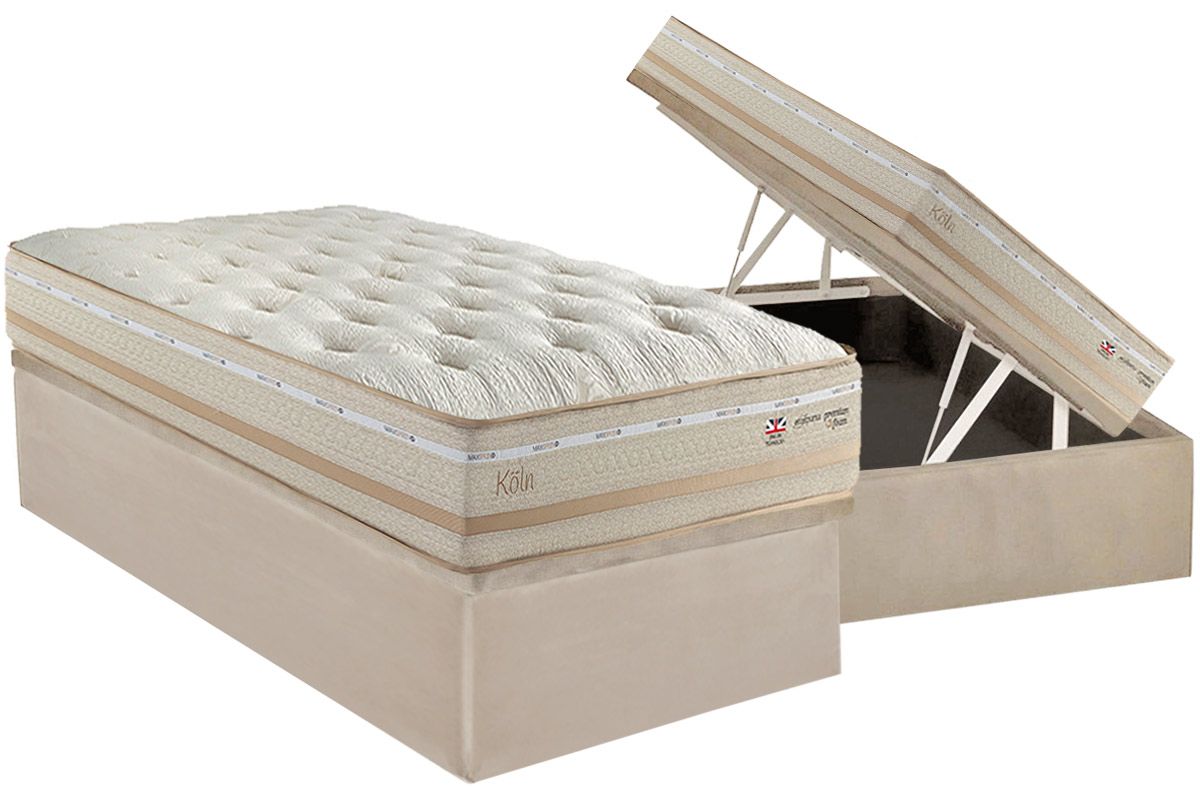 Cama Box Baú CRC +Colchão Molas Koln Herval