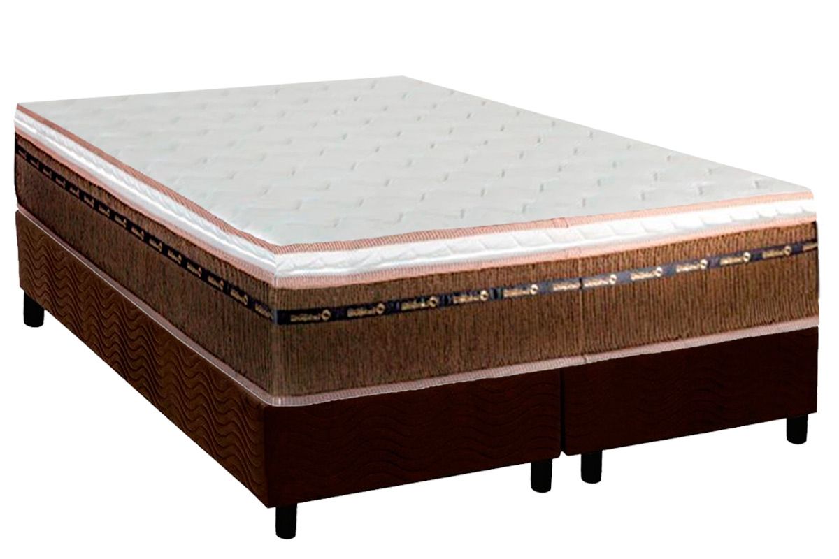 Cama Box CRC +Colchão Molas New Comfort Luckspuma