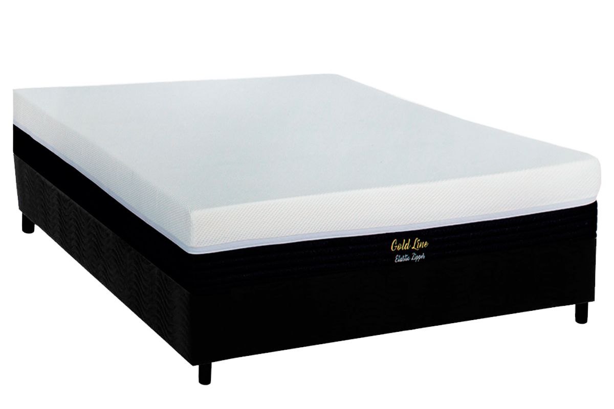 Cama Box CRC +Colchão Molas Gold Line Luckspuma