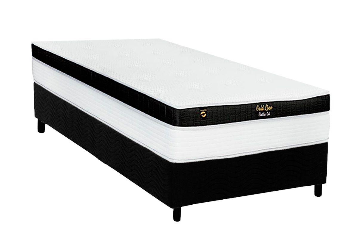 Cama Box CRC +Colchão Molas Gold Line Luckspuma