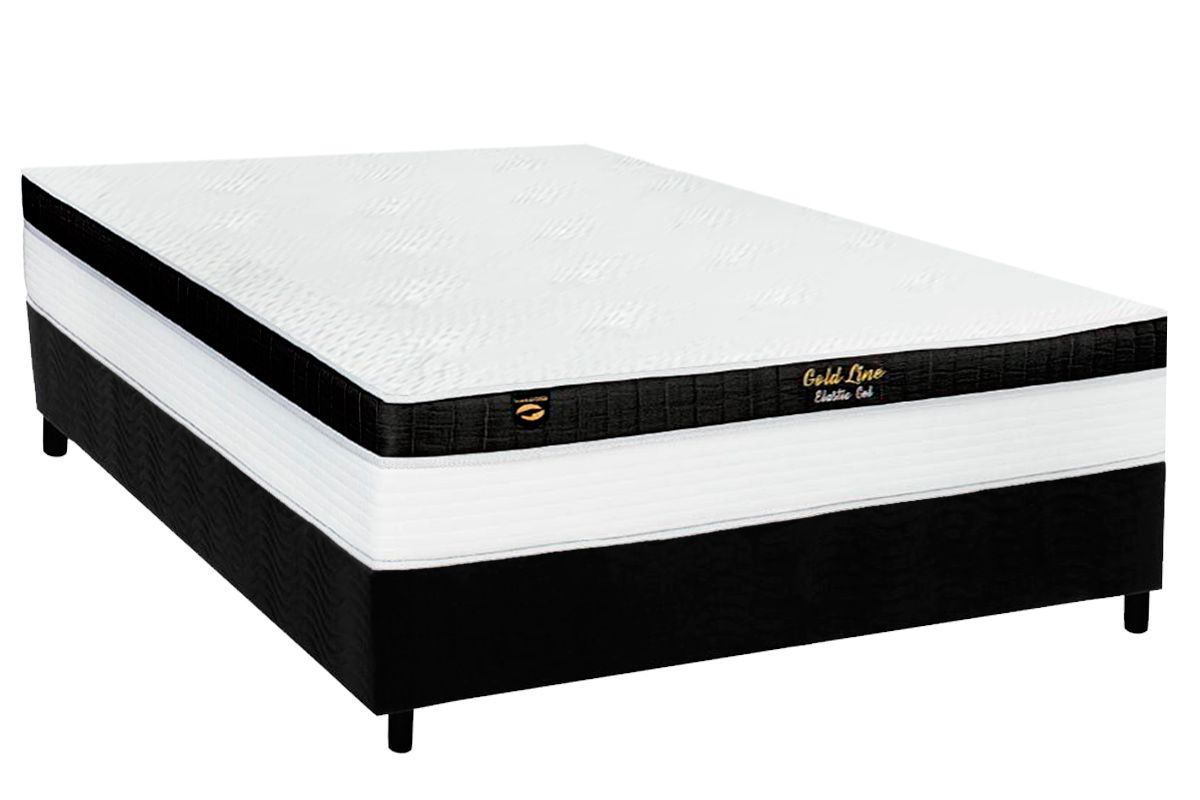 Cama Box CRC +Colchão Molas Gold Line Luckspuma
