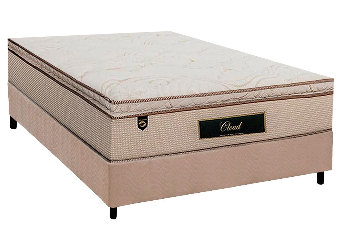 Cama Box CRC +Colchão Molas Cloud Luckspuma