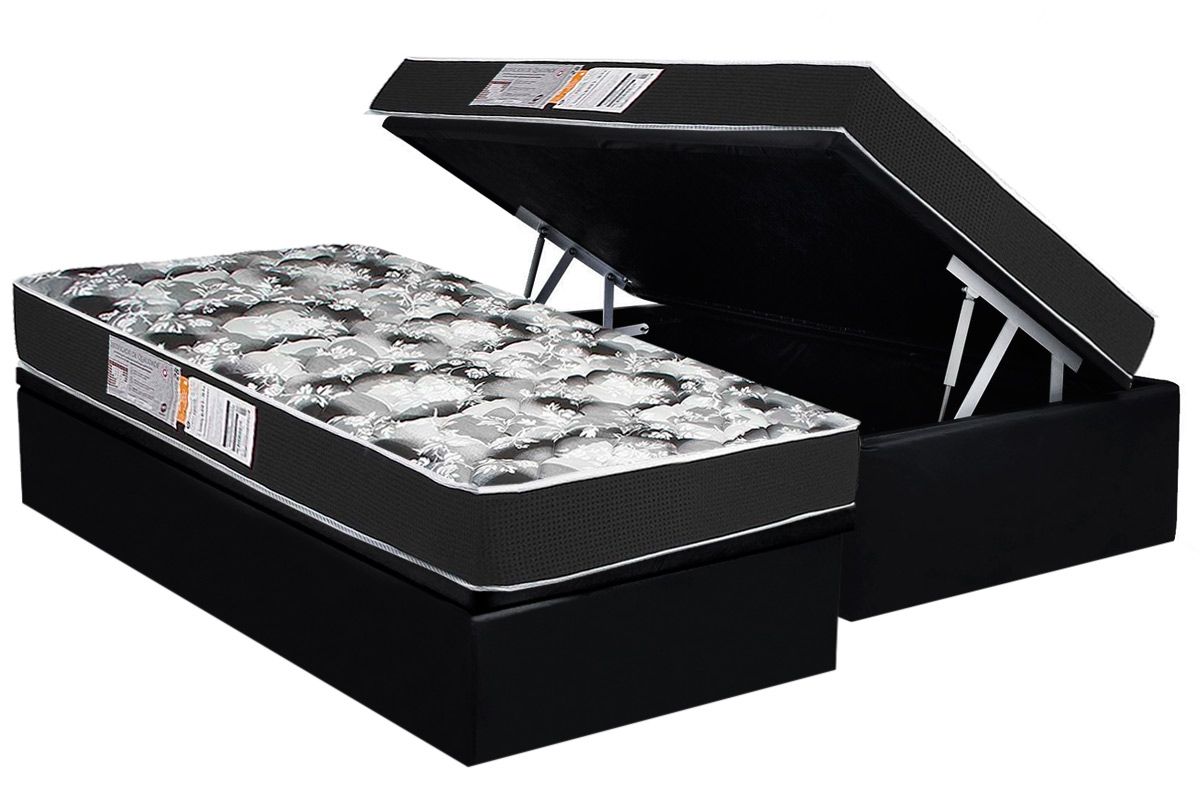 Cama Box Baú CRC +Colchão D28 Celebrity Luckspuma