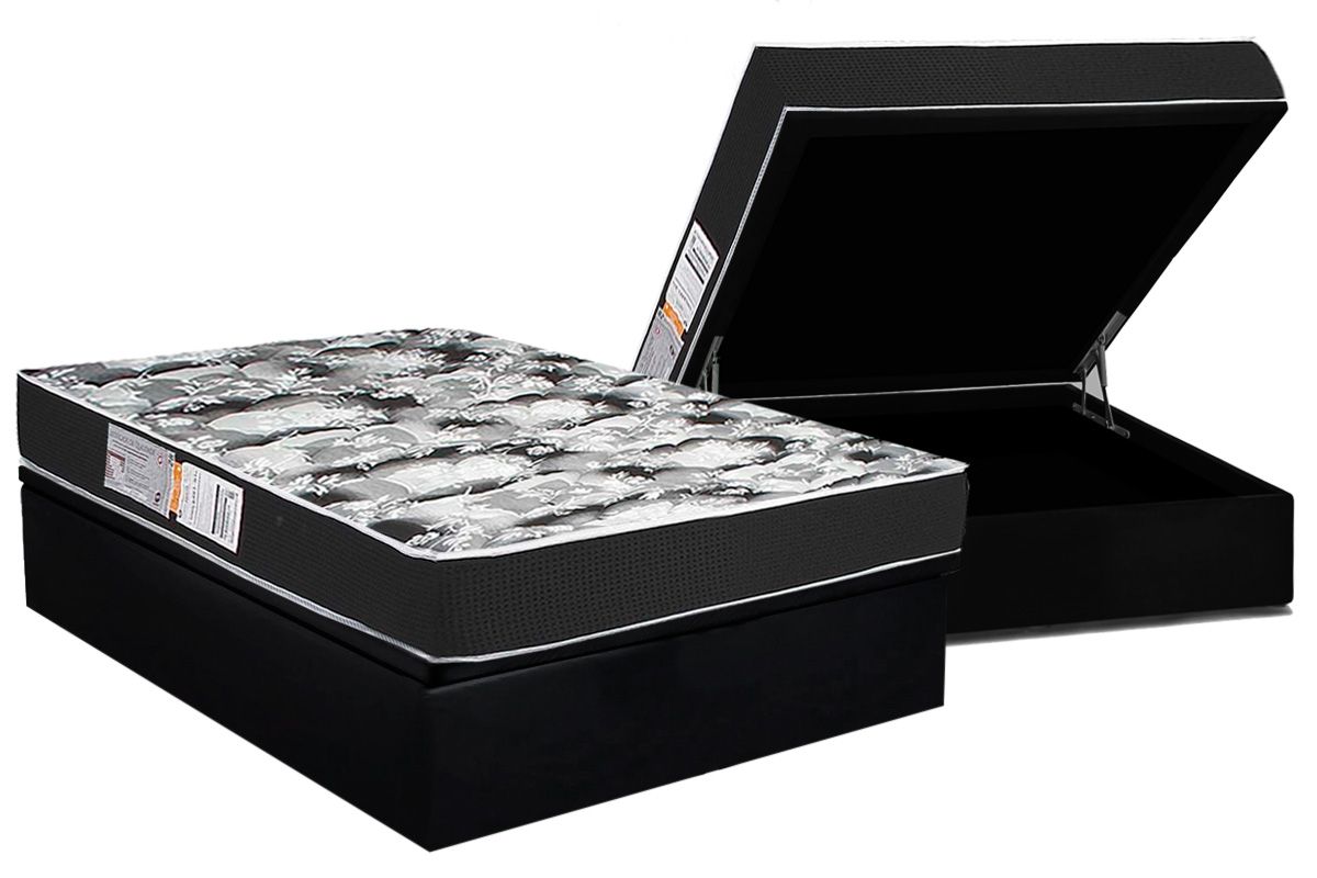 Cama Box Baú CRC +Colchão D28 Celebrity Luckspuma