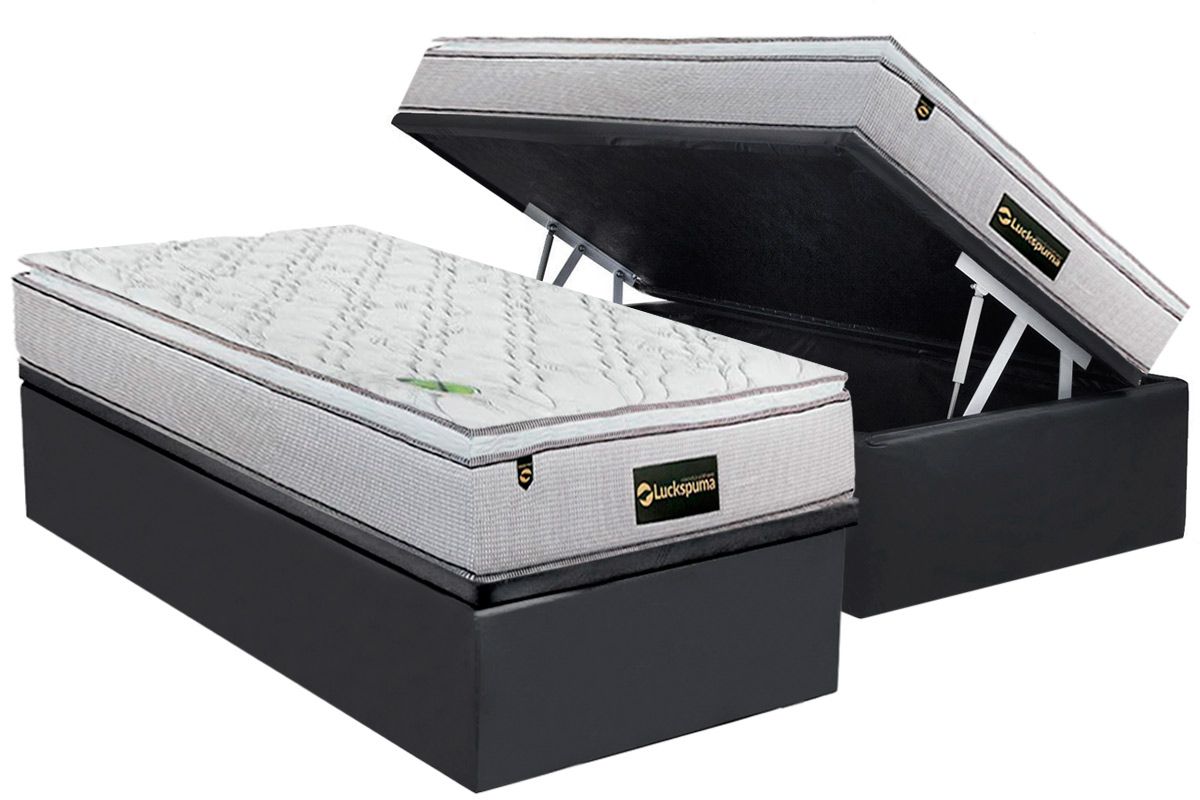 Cama Box Baú CRC +Colchão Molas Trade Luckspuma