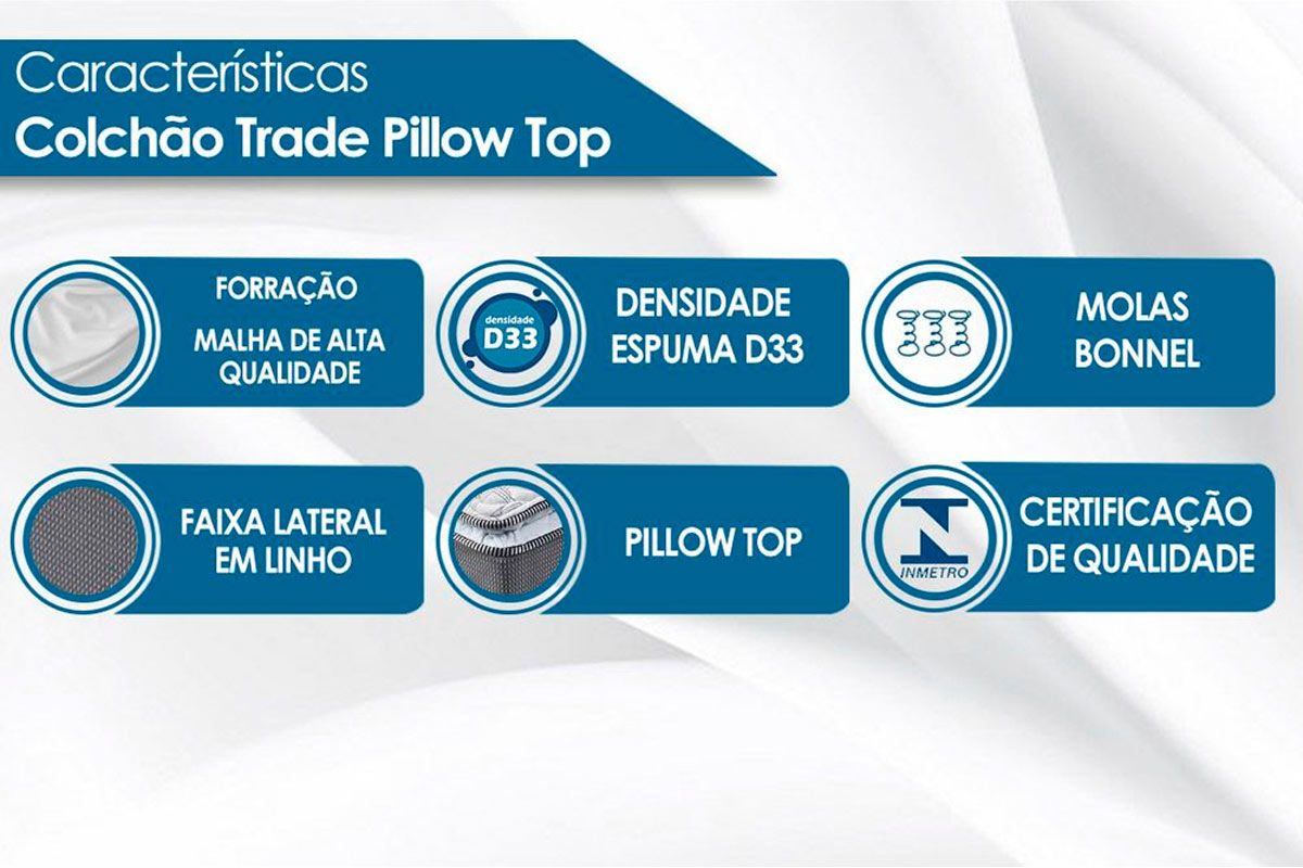 Cama Box Baú CRC +Colchão Molas Trade Luckspuma