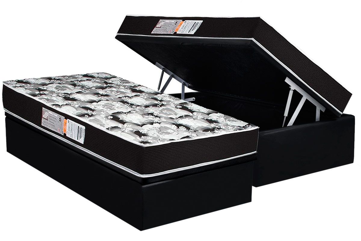 Cama Box Baú CRC +Colchão D33 Supreme Luckspuma
