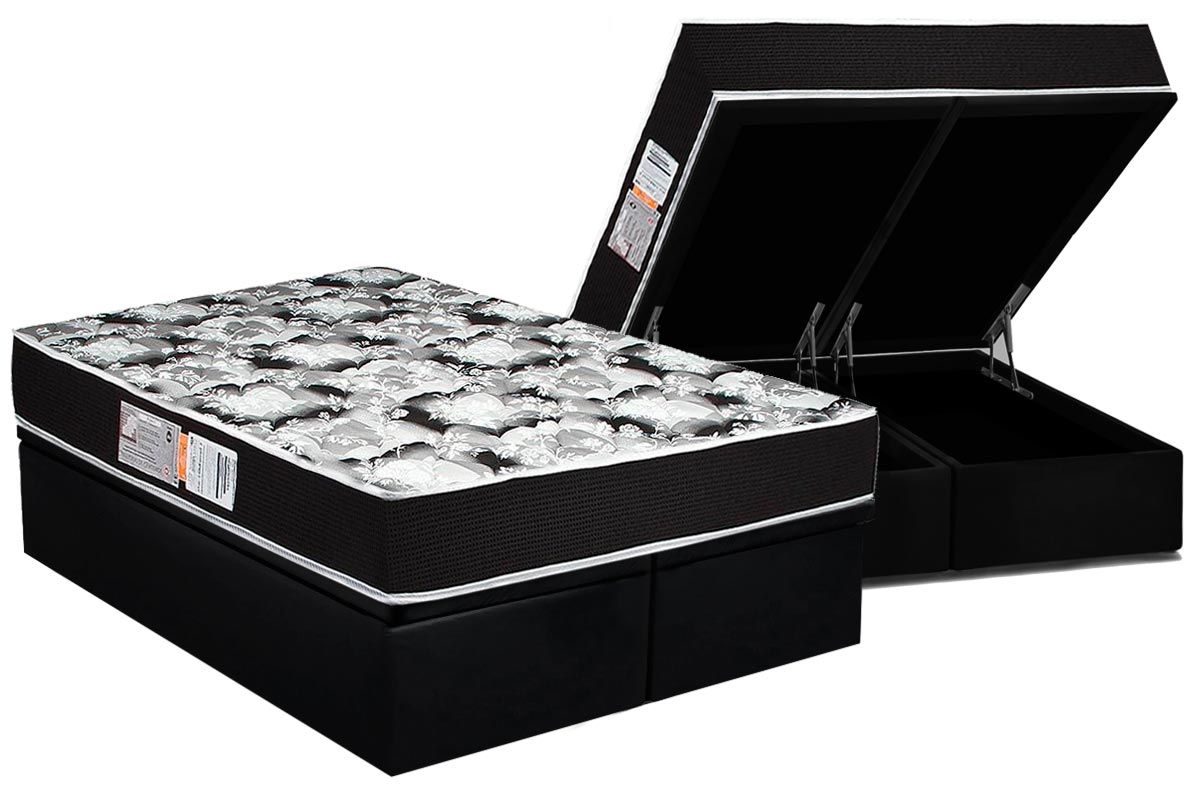 Cama Box Baú CRC +Colchão D33 Supreme Luckspuma
