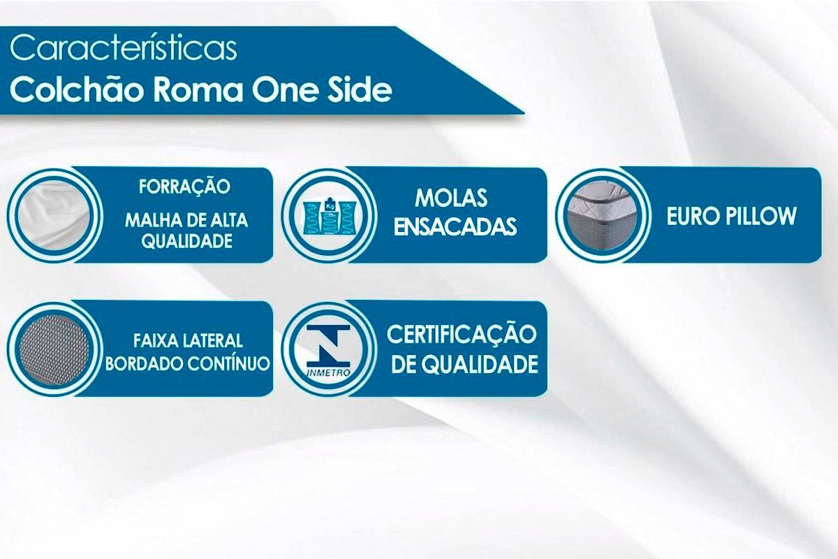 Cama Box Baú CRC +Colchão Molas Roma Luckspuma