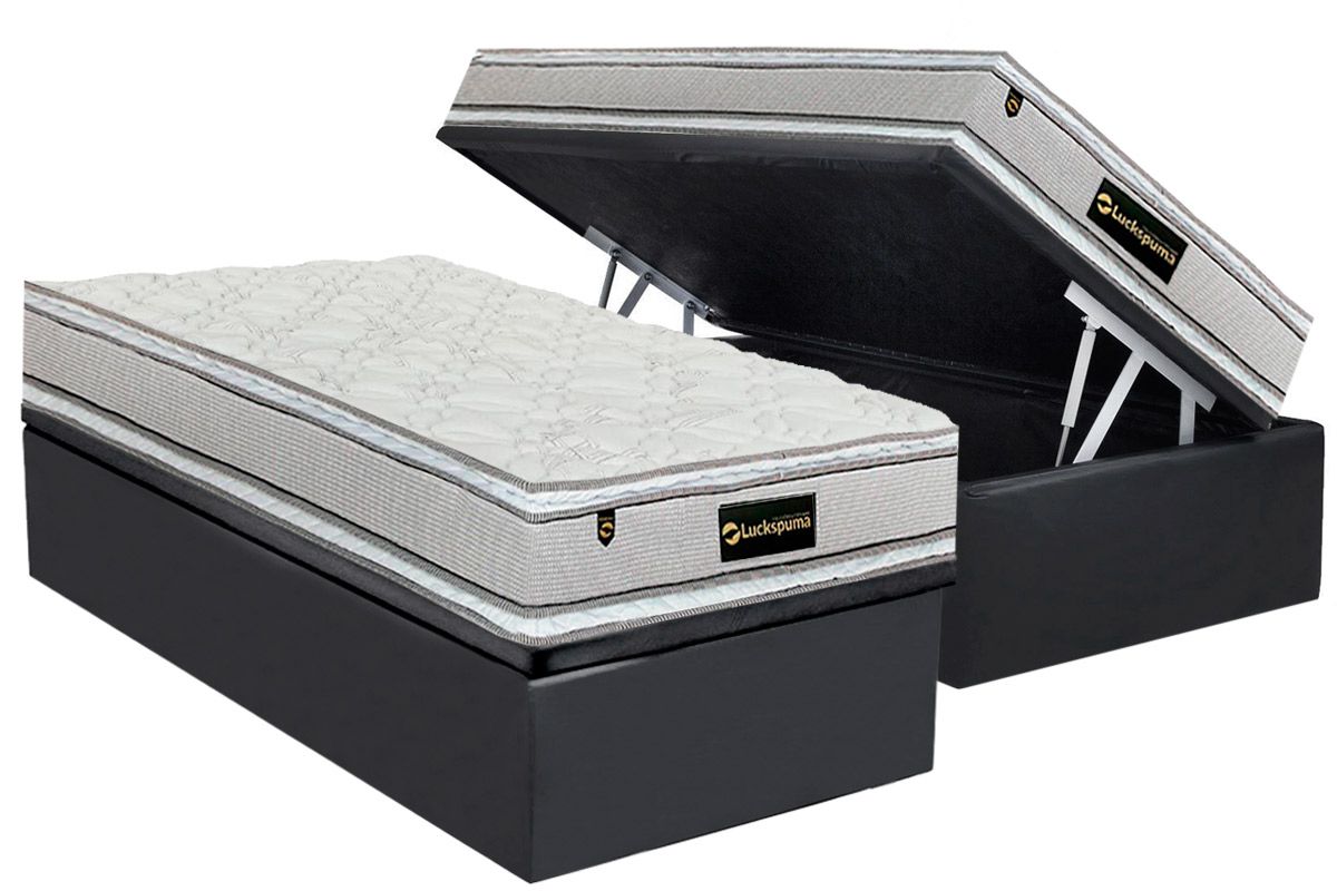 Cama Box Baú CRC +Colchão Molas Faction Luckspuma
