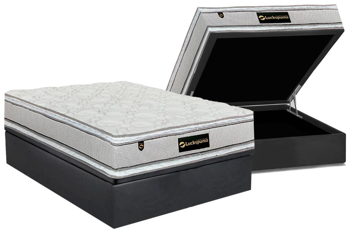 Cama Box Baú CRC +Colchão Molas Faction Luckspuma