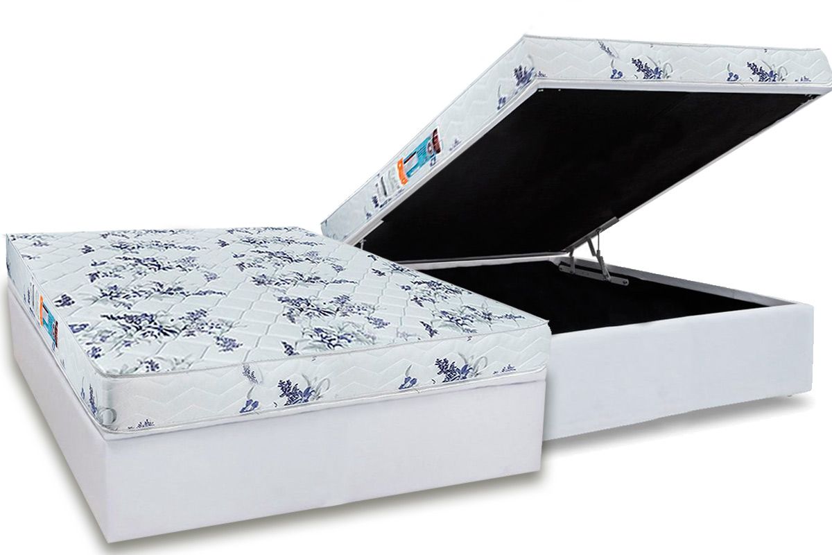Cama Box Baú CRC +Colchão D28 Celebrity Luckspuma