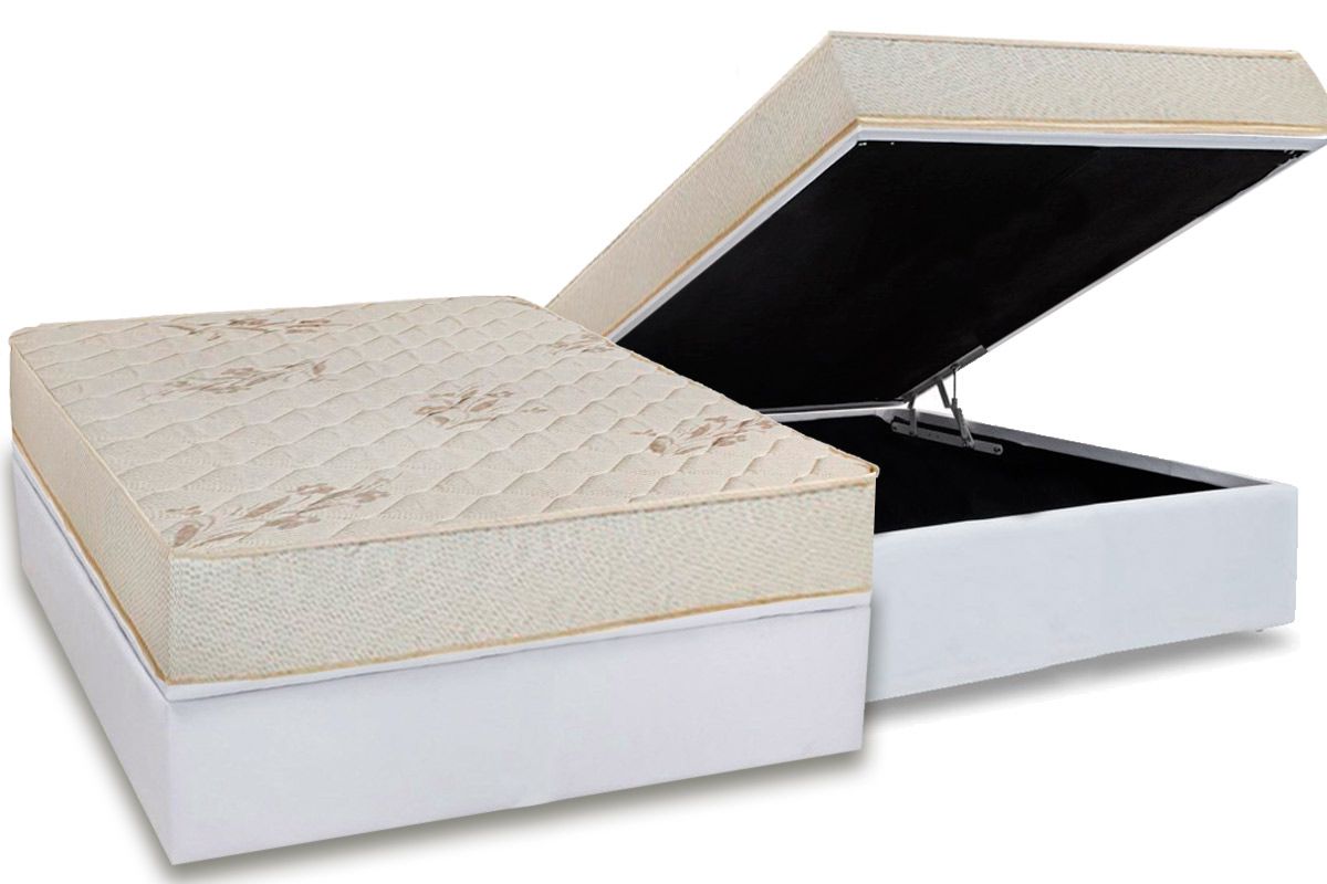 Cama Box Baú CRC +Colchão D45 Gran Luck Luckspuma
