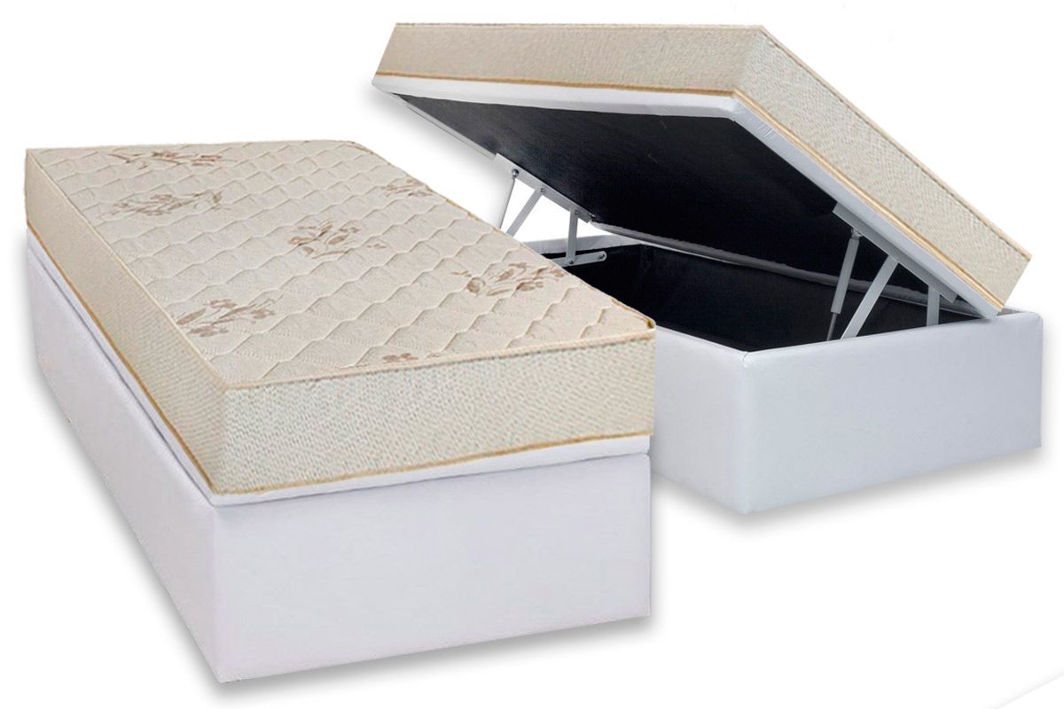 Cama Box Baú CRC +Colchão D45 Gran Luck Luckspuma