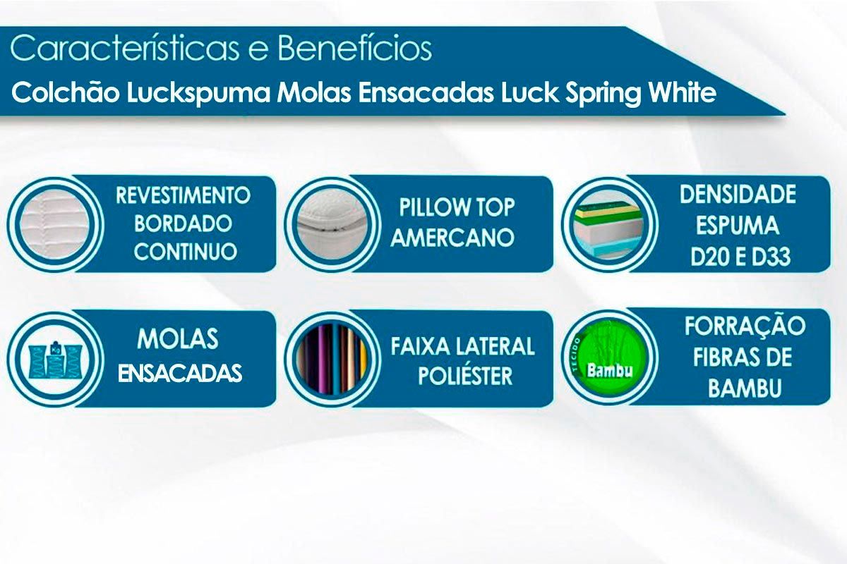 Cama Box Baú CRC +Colchão Molas Luck Luckspuma