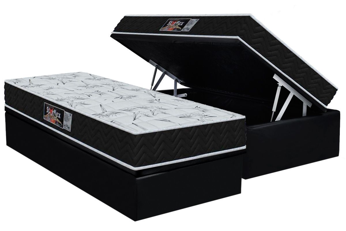 Cama Box Baú CRC +Colchão Molas Starflex Orthoflex