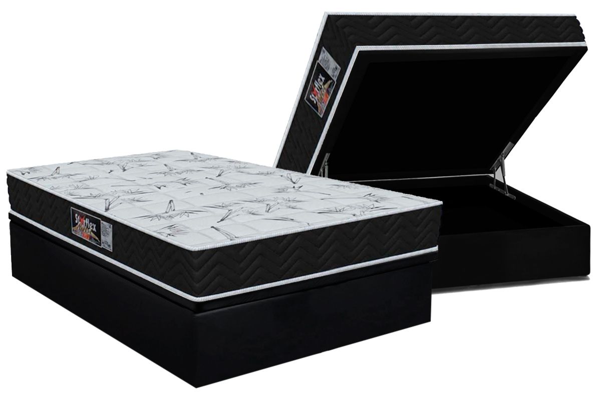 Cama Box Baú CRC +Colchão Molas Starflex Orthoflex