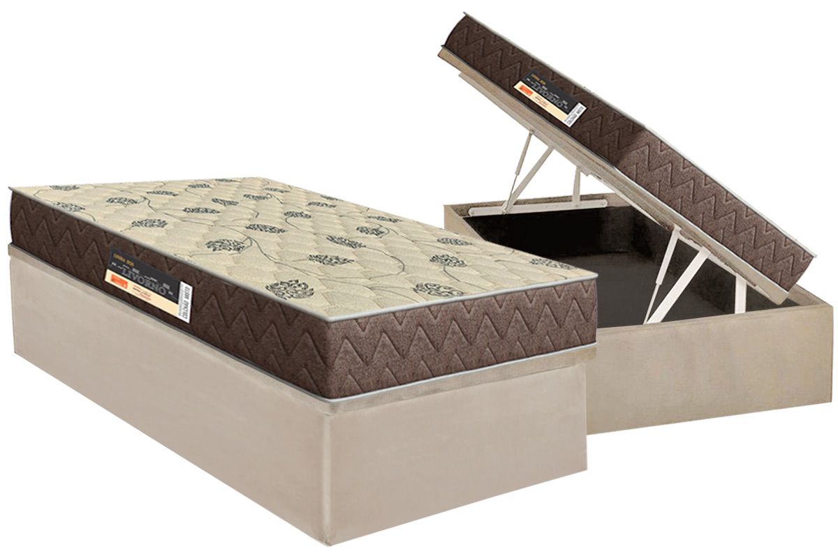 Cama Box Baú CRC +Colchão D28 Livorno Orthoflex