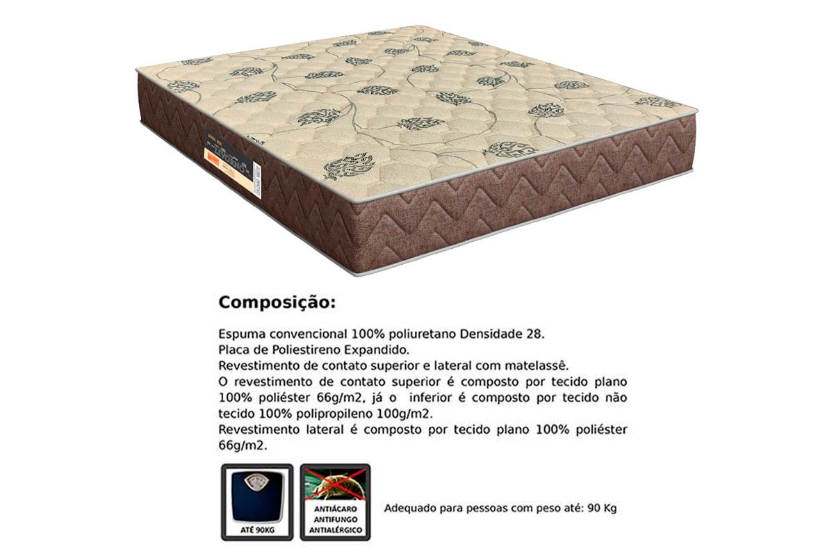 Cama Box Baú CRC +Colchão D28 Livorno Orthoflex