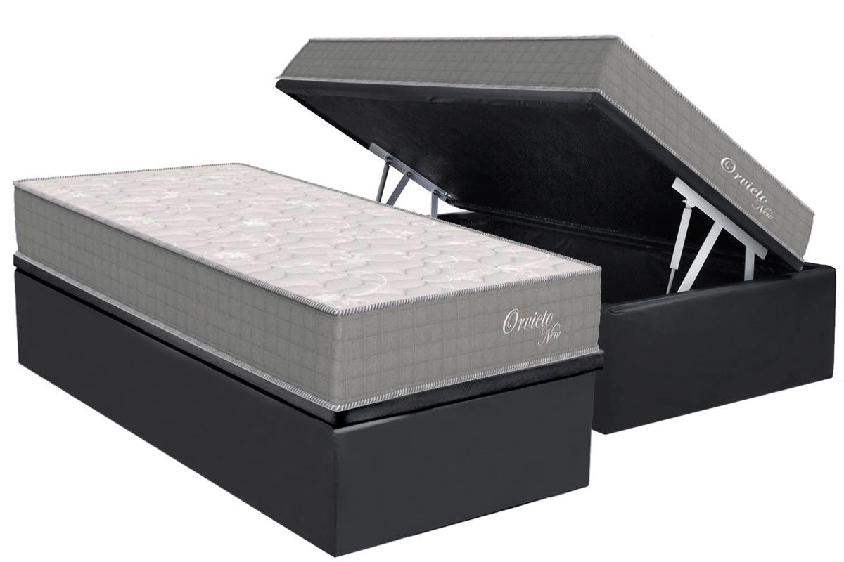 Cama Box Baú CRC +Colchão Molas Orvieto Orthoflex