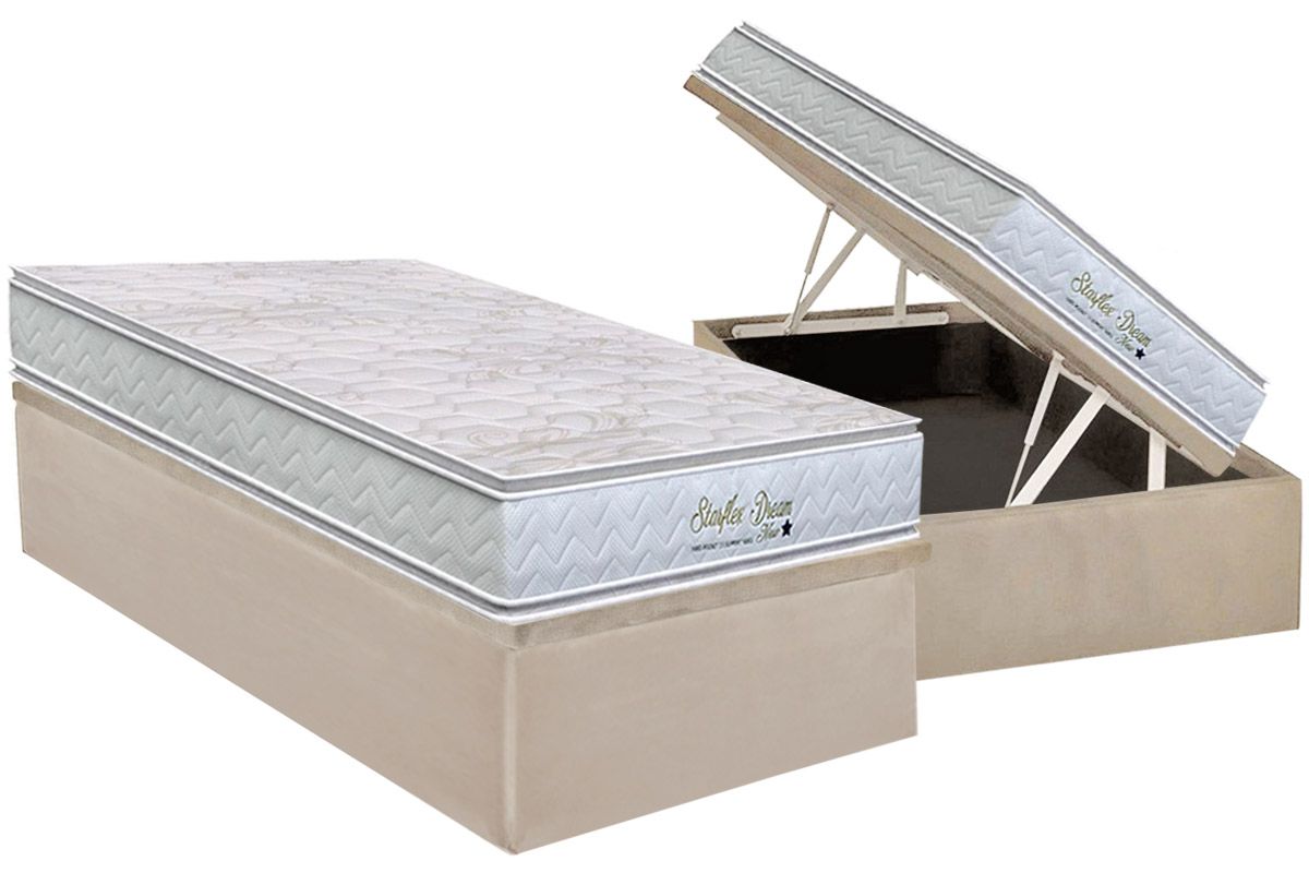 Cama Box Baú CRC +Colchão Molas Starflex Orthoflex