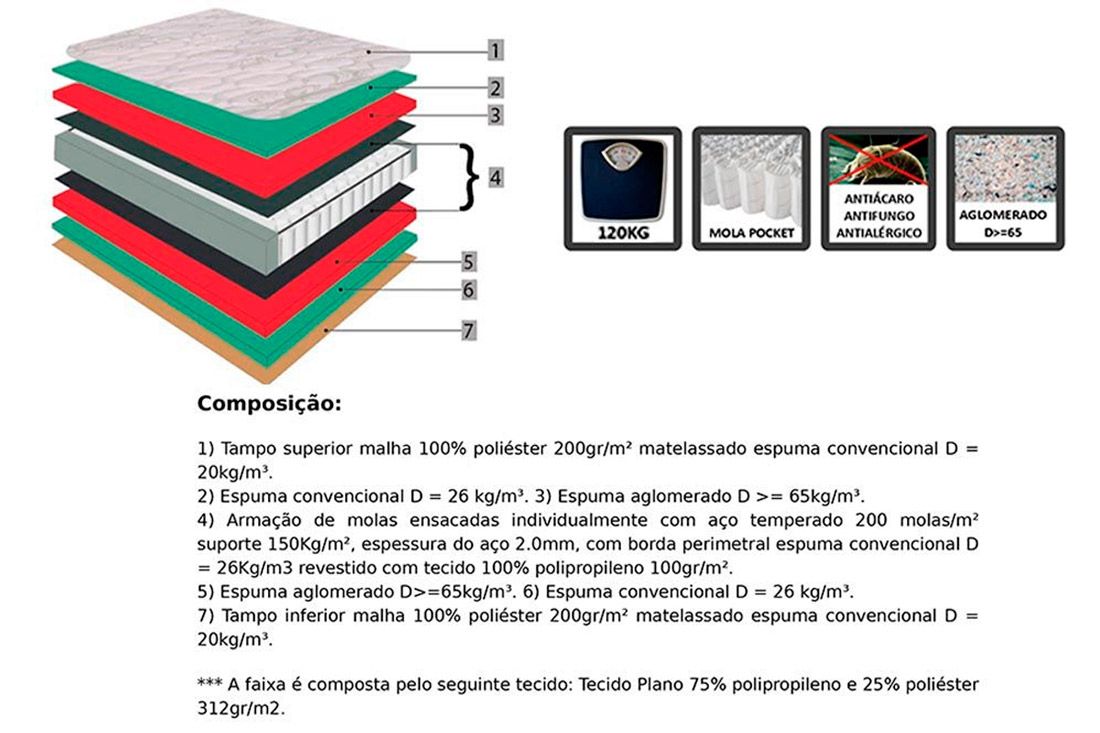 Cama Box Baú CRC +Colchão Molas Starflex Orthoflex