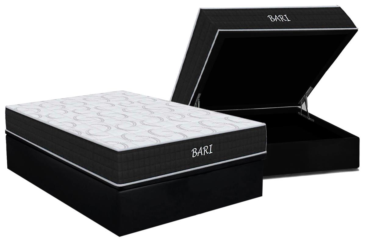 Cama Box Baú CRC +Colchão Espuma D45 Bari Orthoflex