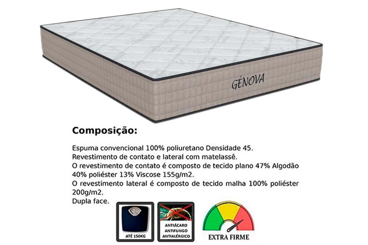 Cama Box CRC +Colchão Espuma D45 Genova Orthoflex