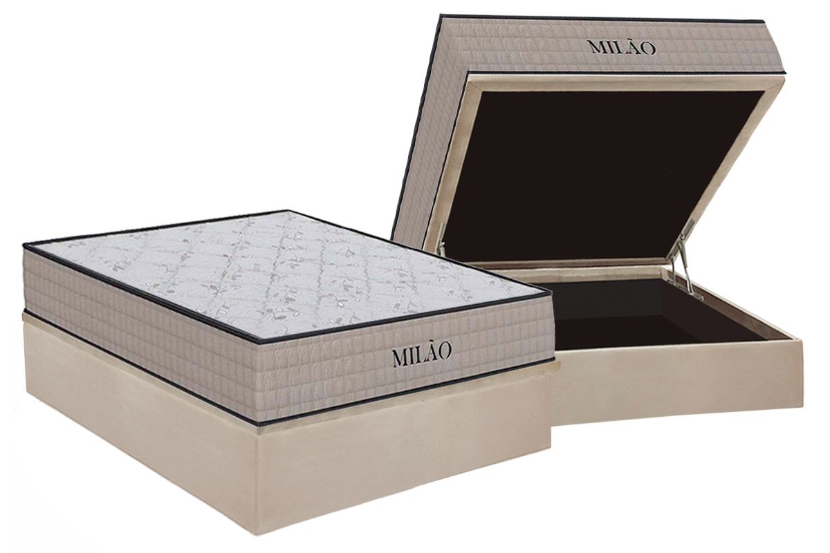 Cama Box Baú CRC +Colchão Espuma D33 Milão Orthoflex