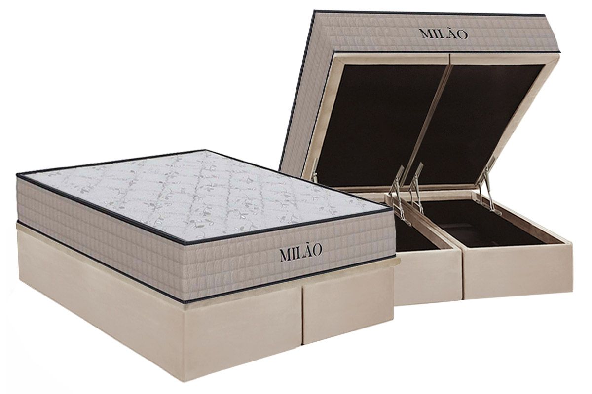 Cama Box Baú CRC +Colchão Espuma D33 Milão Orthoflex
