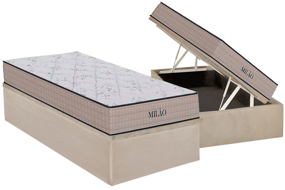 Cama Box Baú CRC +Colchão Espuma D33 Milão Orthoflex